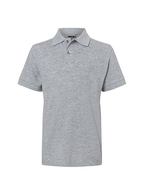 JAMES & NICHOLSON Polo Junior Coupe Etroite grey heather personnalisable